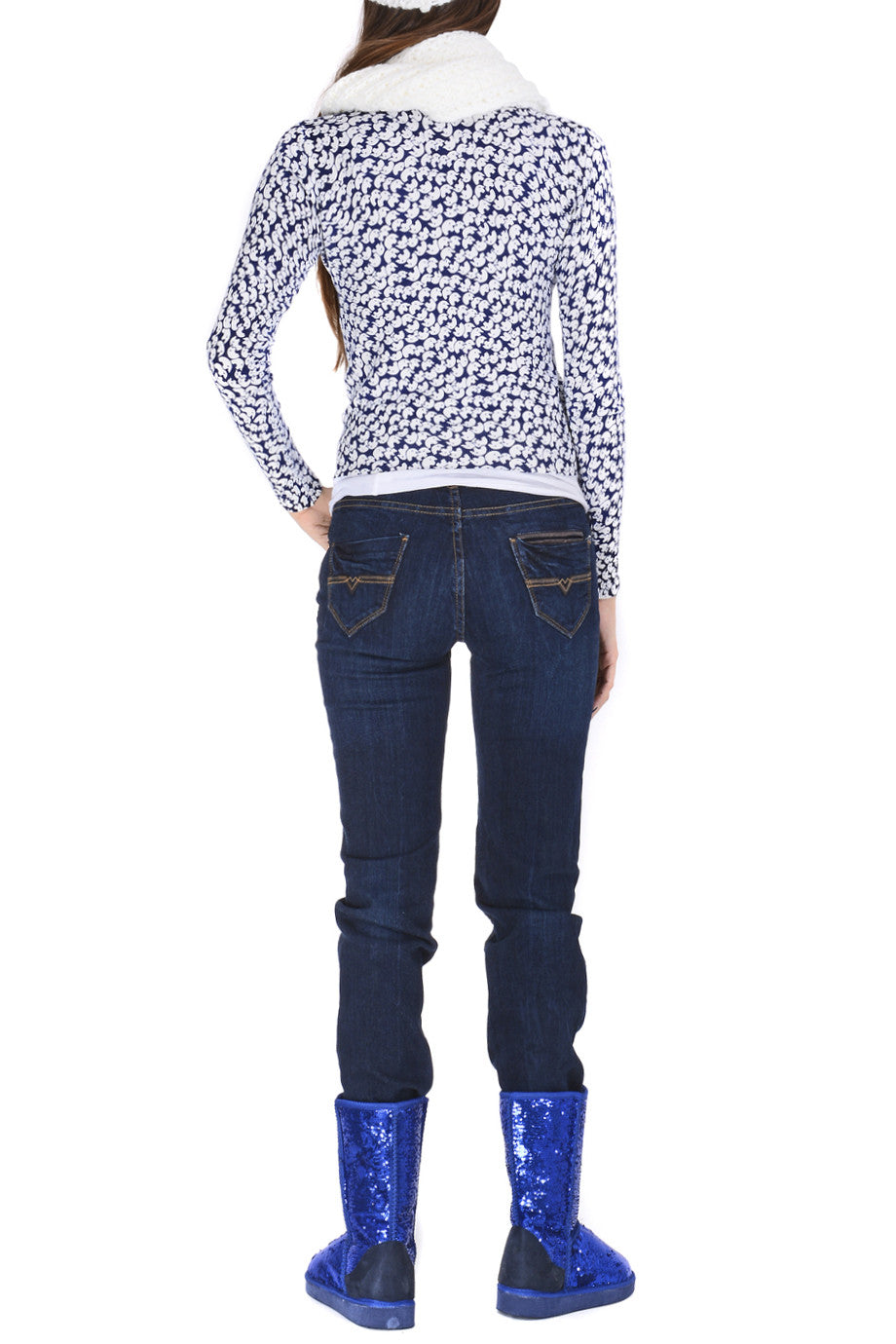 Μπλε Μεσάτη Ζακέτα με Ελέφαντες | Γυναικεία Ρούχα