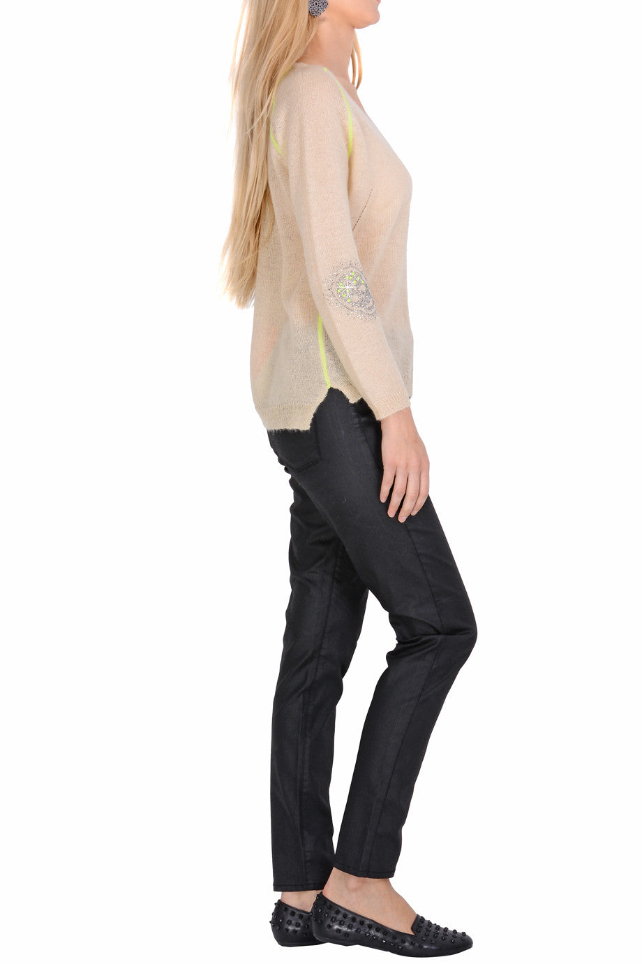 Helma Μπεζ Μπλούζα με Κρύσταλλα | Γυναικεία Ρούχα - Μπλούζες Τοπ