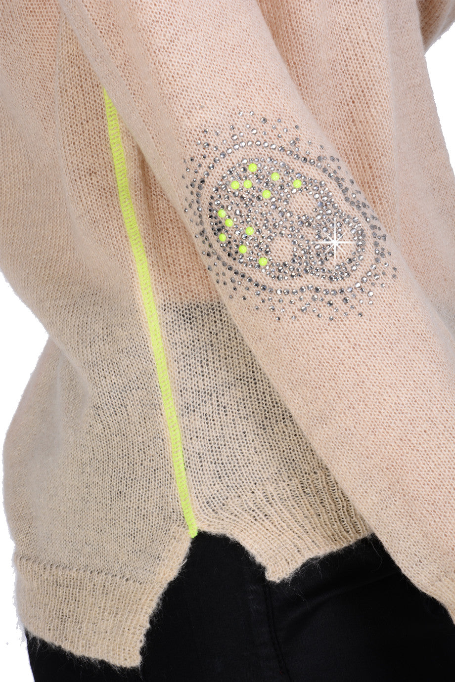 Helma Μπεζ Μπλούζα με Κρύσταλλα | Γυναικεία Ρούχα - Μπλούζες Τοπ