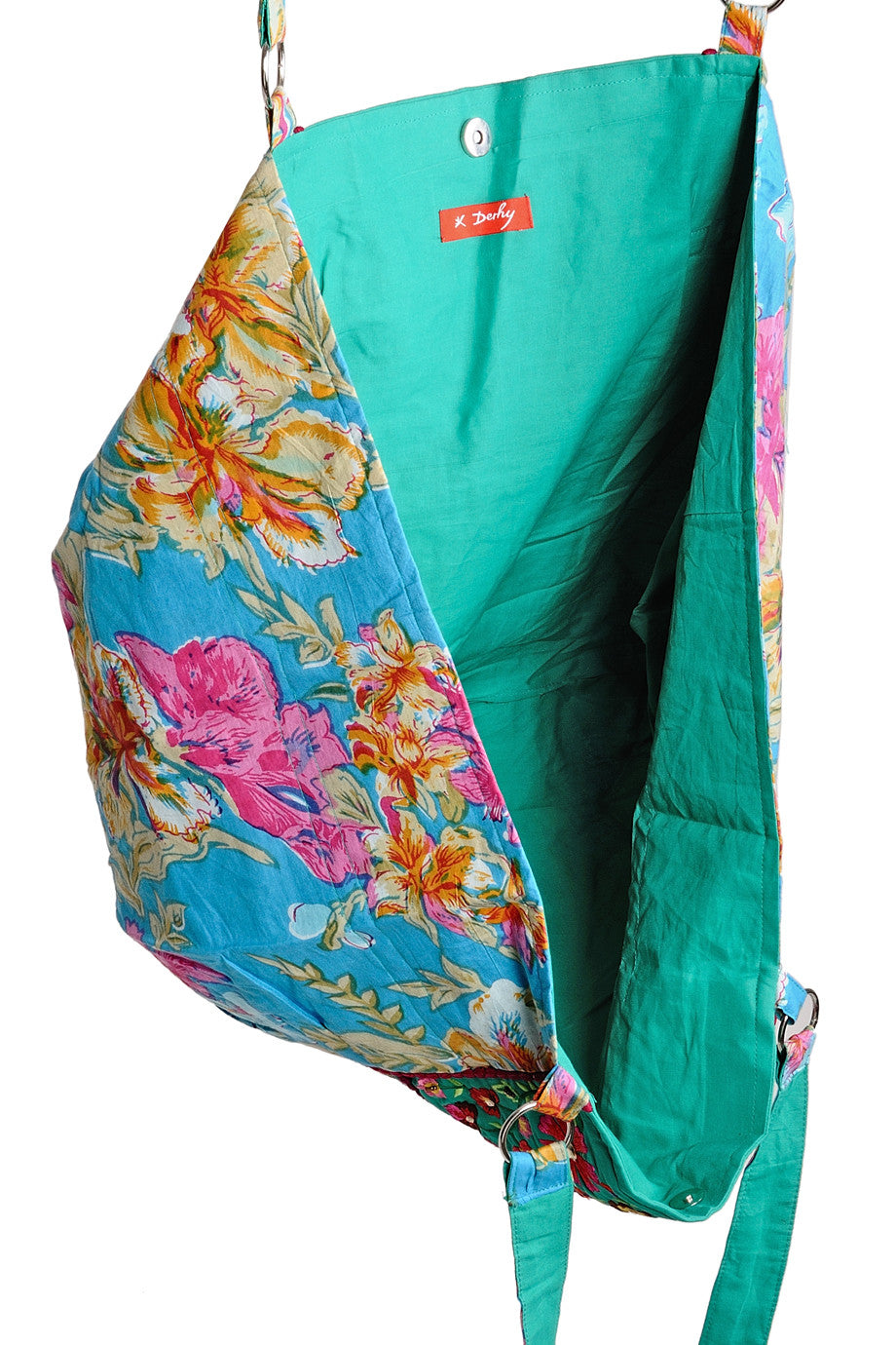 MANOUCHE Blauwe tas met bloemen