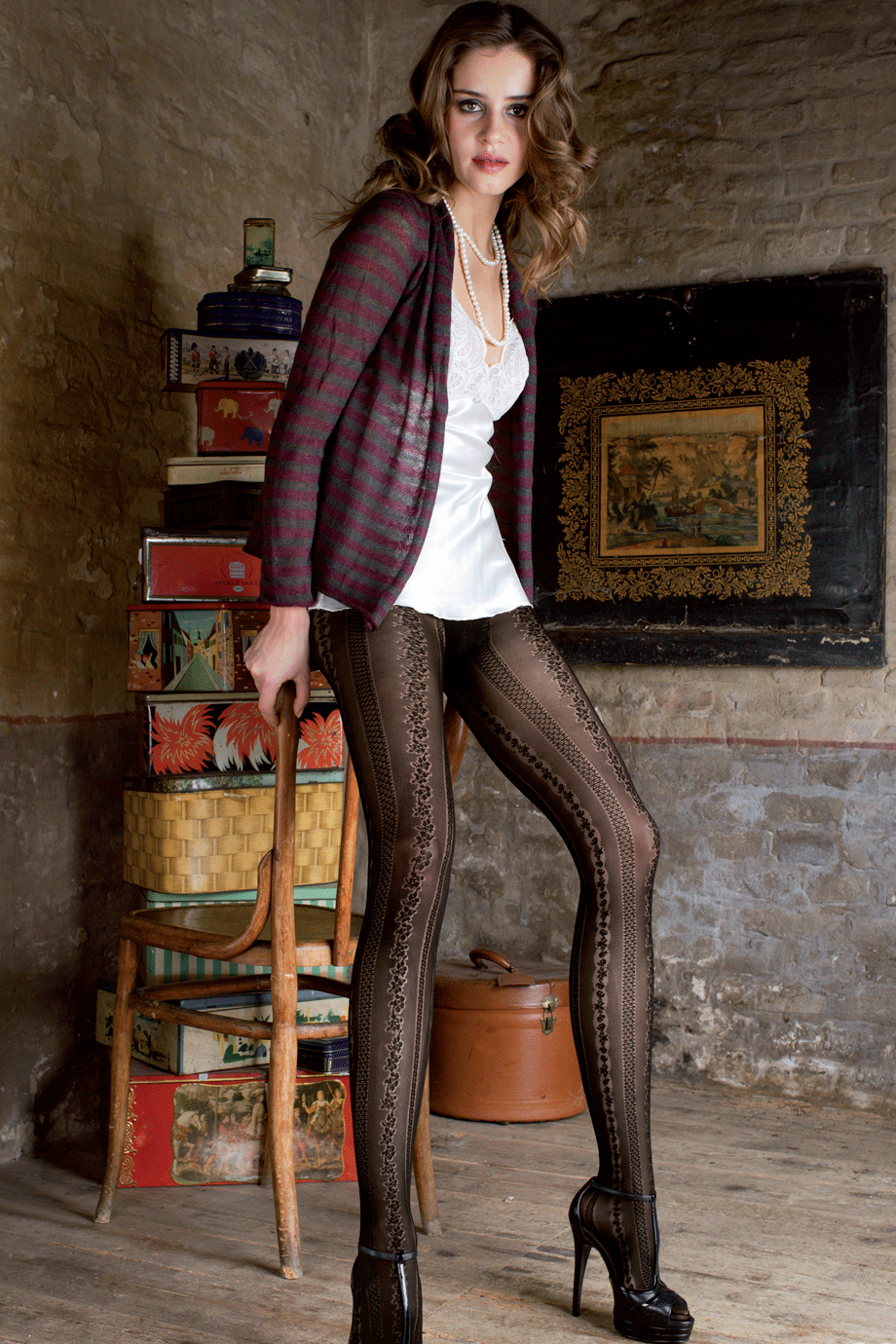 TRASPARENZE FINDAL Μαύρο Καλσόν με Δαντέλα