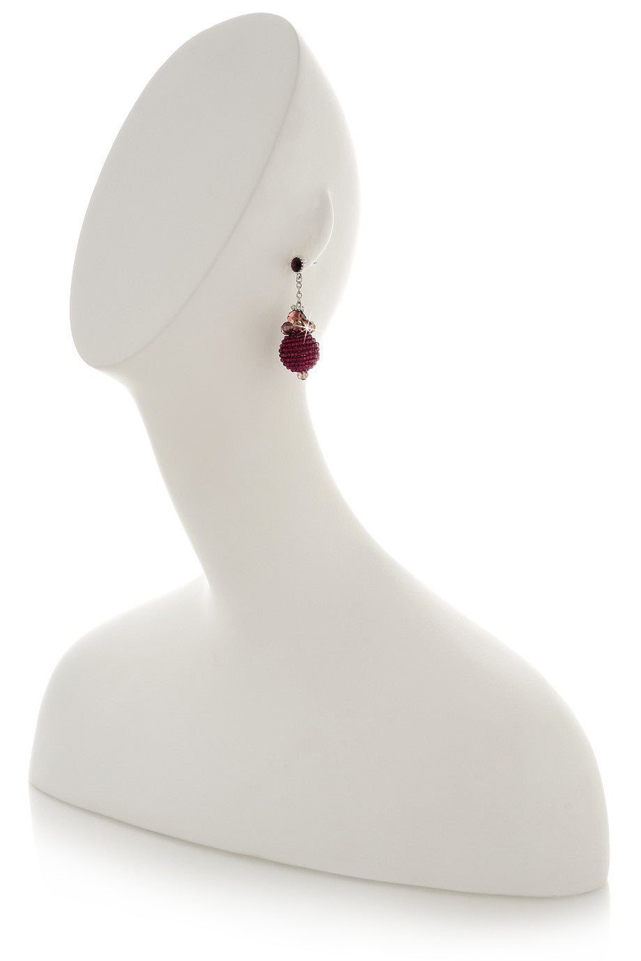 Φούξια Σκουλαρίκια με Χάντρες - Vanity Her | Κοσμήματα