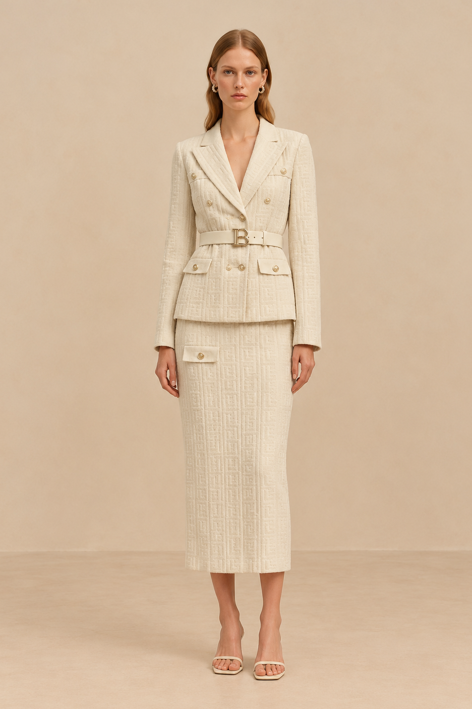 Ismerie Gebreide Set met Jas en Rok