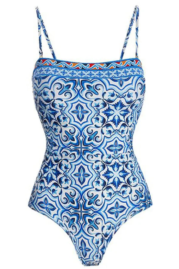 Amalfi Azul Eendelige badpak- en pareoset