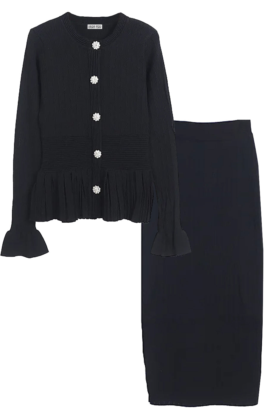 Amara Belle Gebreide Set met Top en Rok