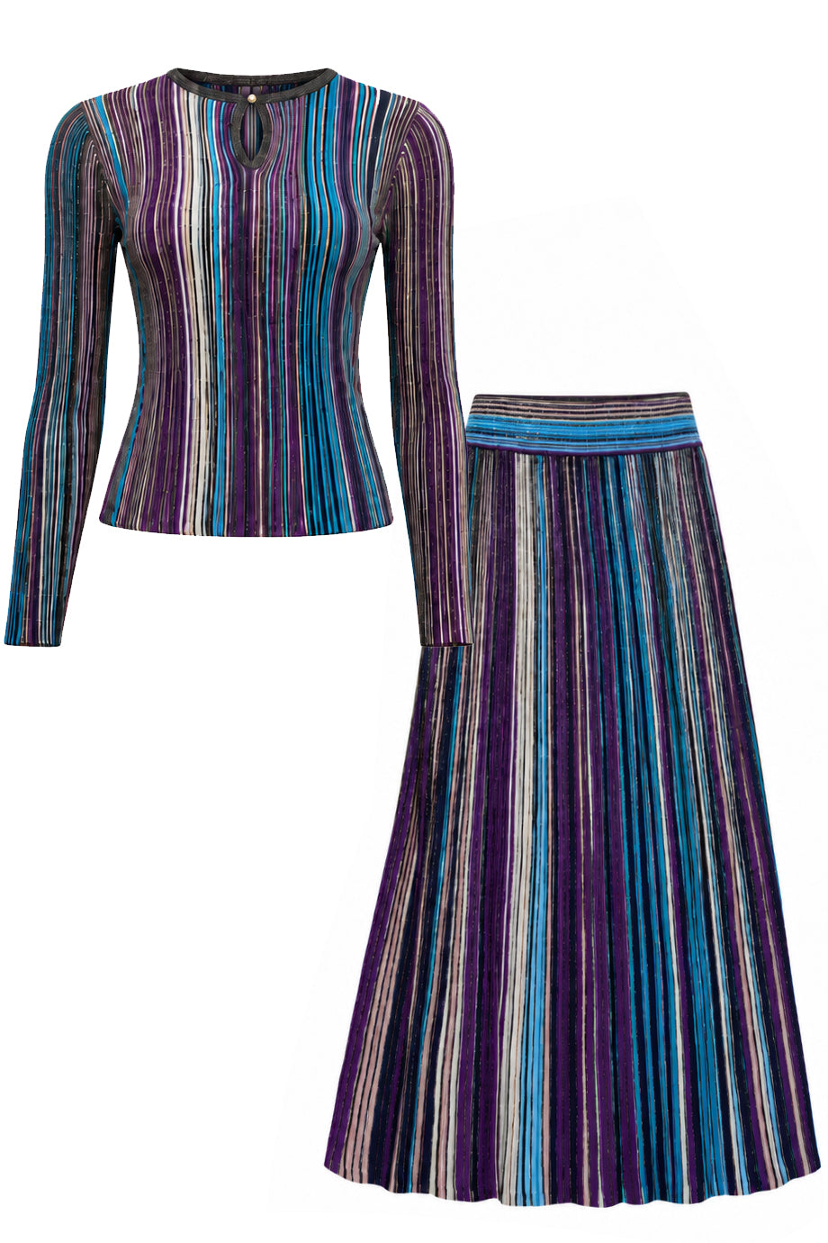 Lunessa Gebreide Set met Top en Lange Rok