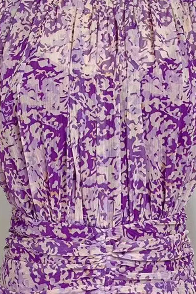 Luella paarse gegolfde jurk