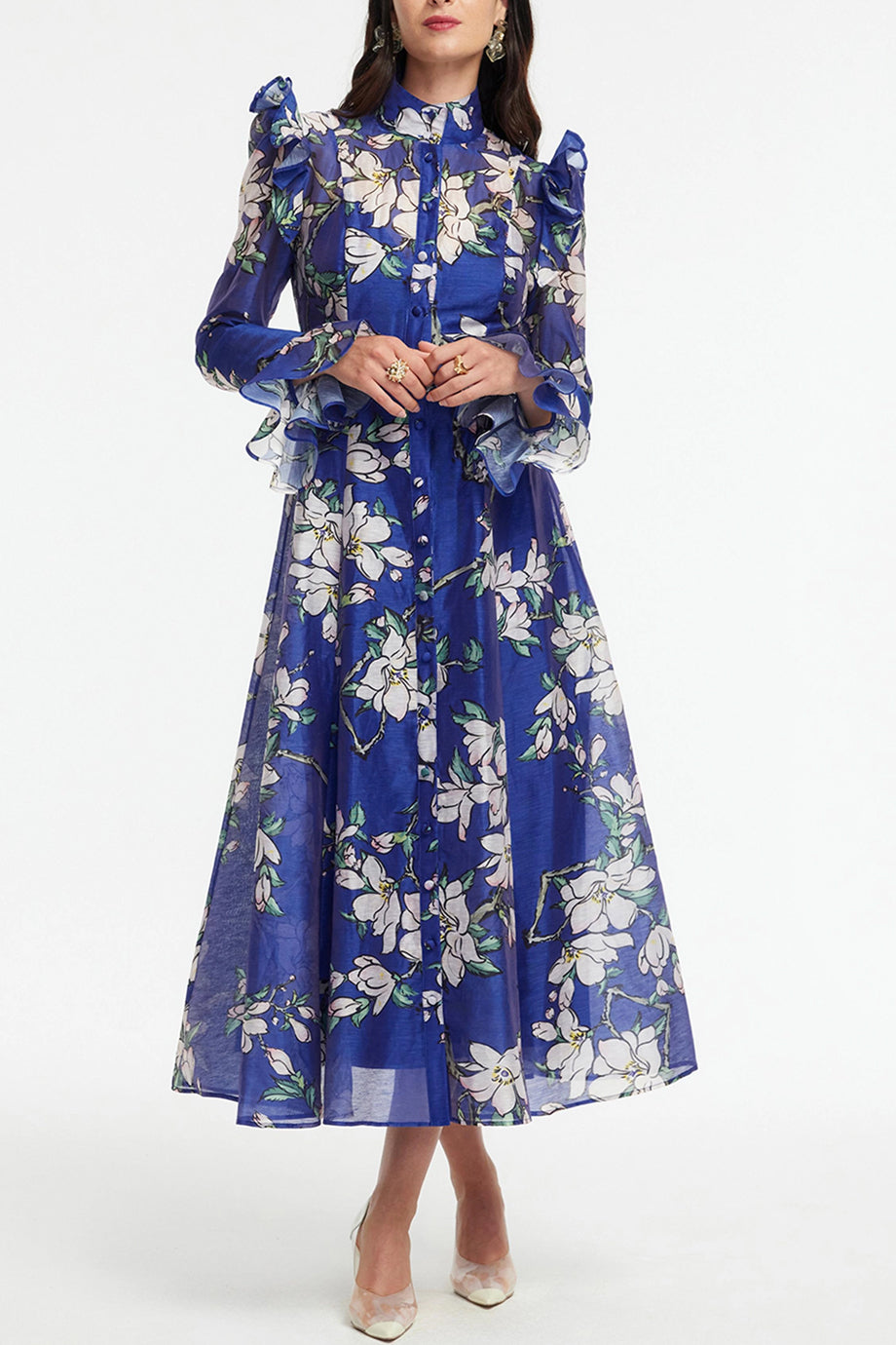 Isalene Chiffon Φλοράλ Φόρεμα | Φορέματα - Dresses | Isalene Chiffon Floral Midi Dress