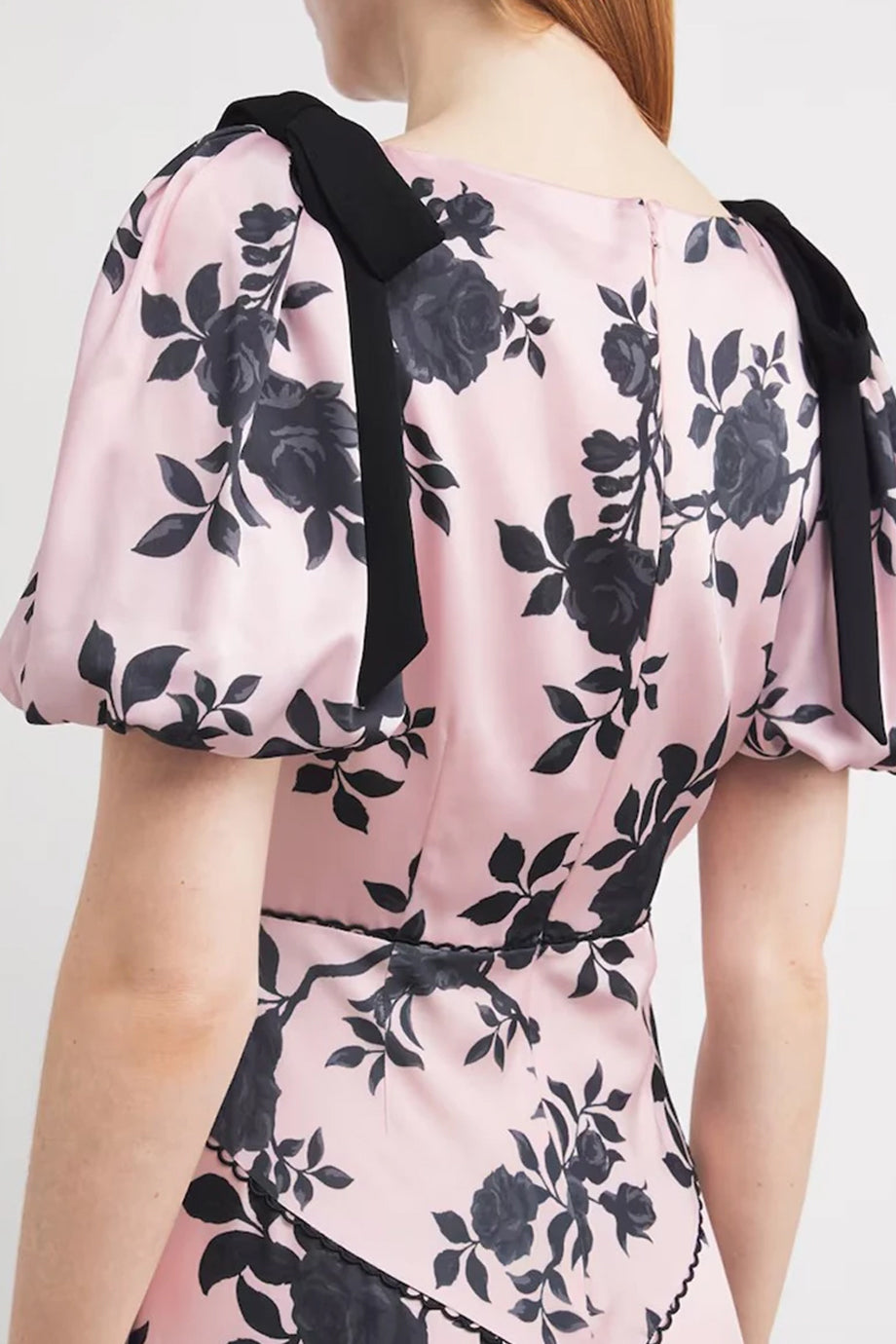 Estrella Μίντι Φόρεμα με Φλοράλ Εμπριμέ | Γυναικεία Φορέματα - Evening dresses | Estrella Floral Midi Dress with Shoulder Bows