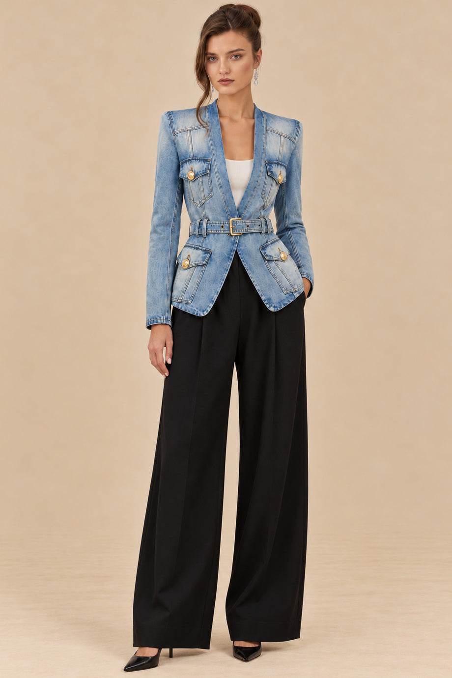 Rio Denim Τζιν Σακάκι με Ζώνη | Σακάκια - Blazers | Rio Denim Blazer with Belt