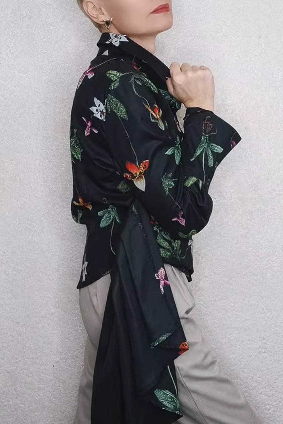 Maya Asymmetric Floral Blouse Top