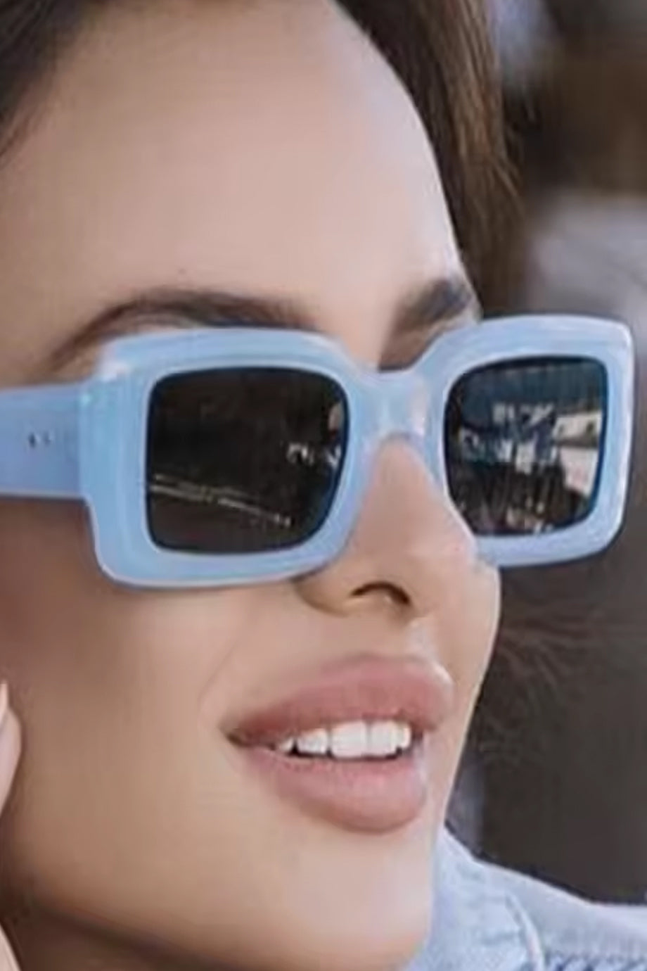 Arlenia oversized blauwe mode-zonnebril