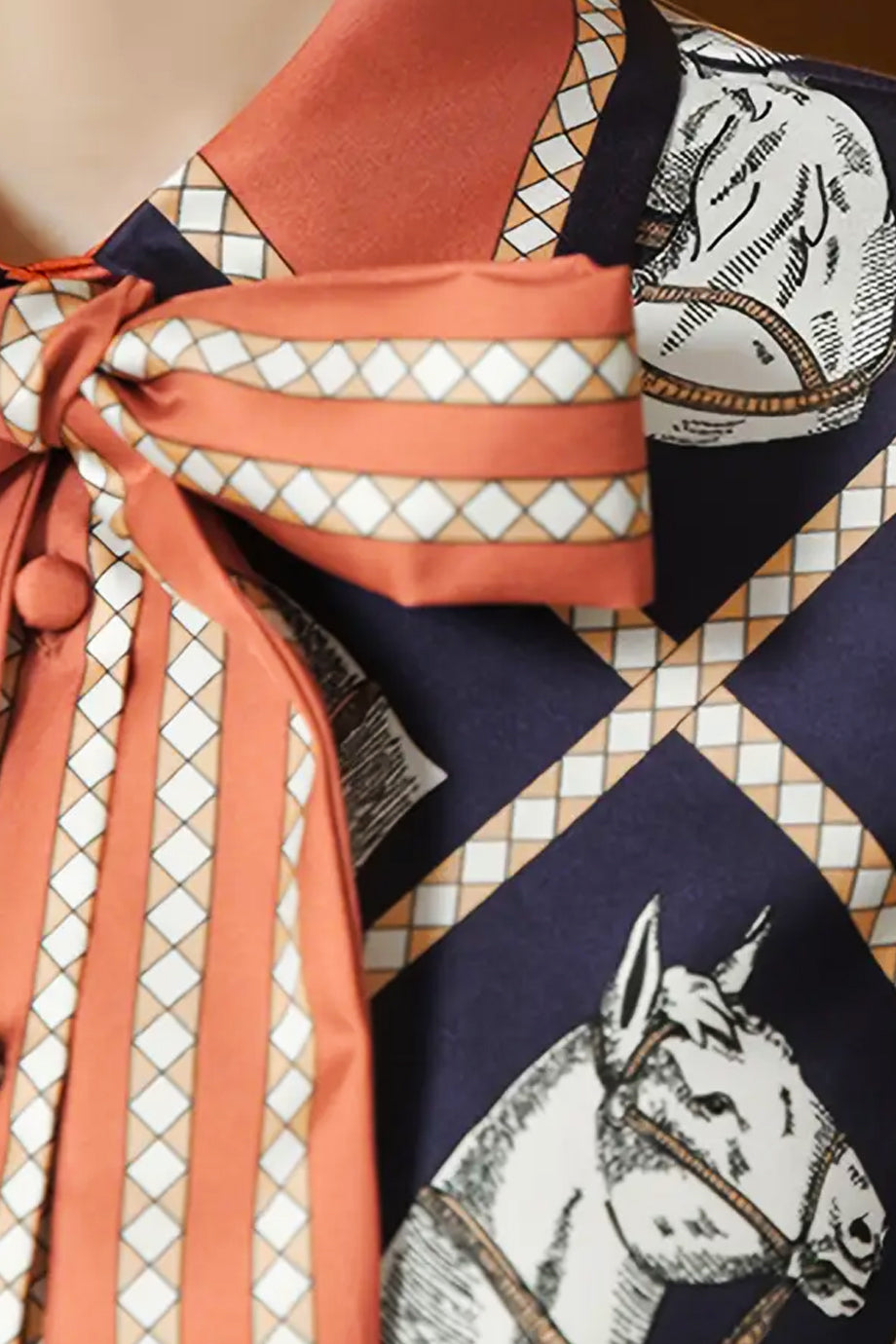 Bronco bedrukt shirt met strik