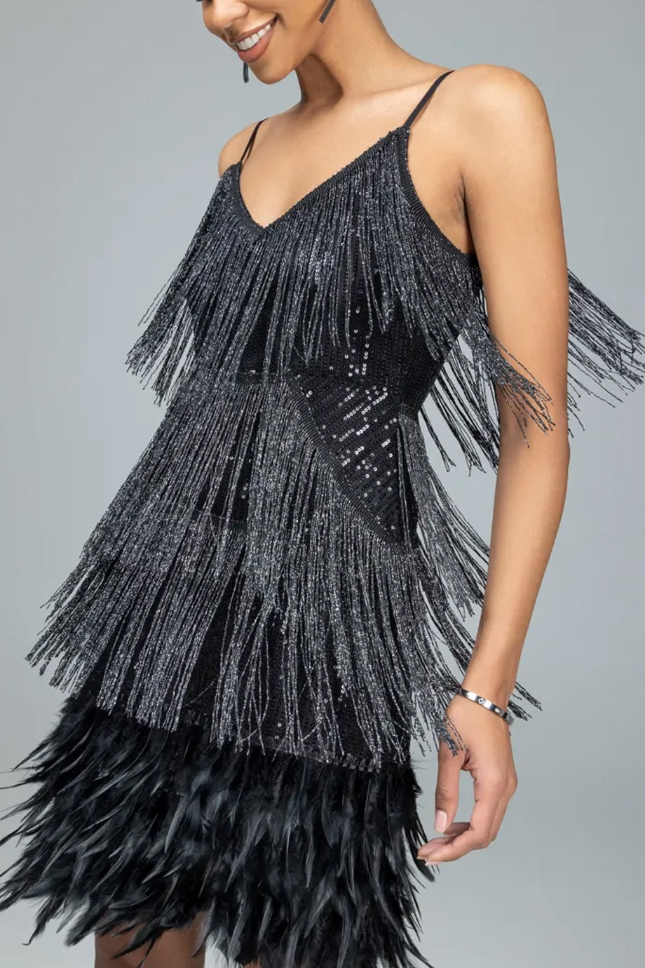 Hailey mini-jurk met franjes