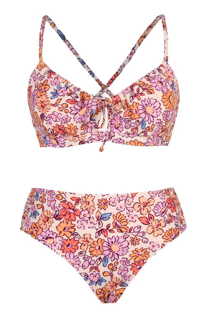 Riaga roze bikini-badmode met bloemenprint