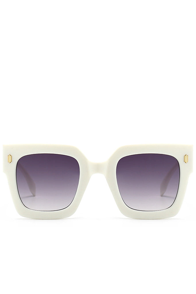 Genta witte oversized vierkante mode-zonnebril