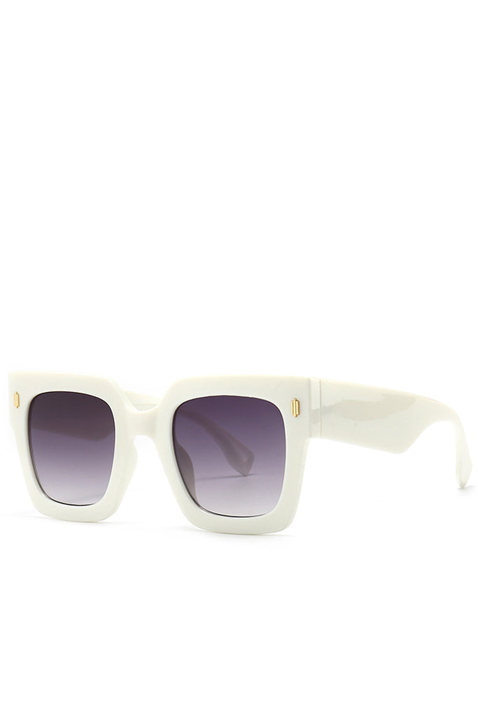 Genta witte oversized vierkante mode-zonnebril