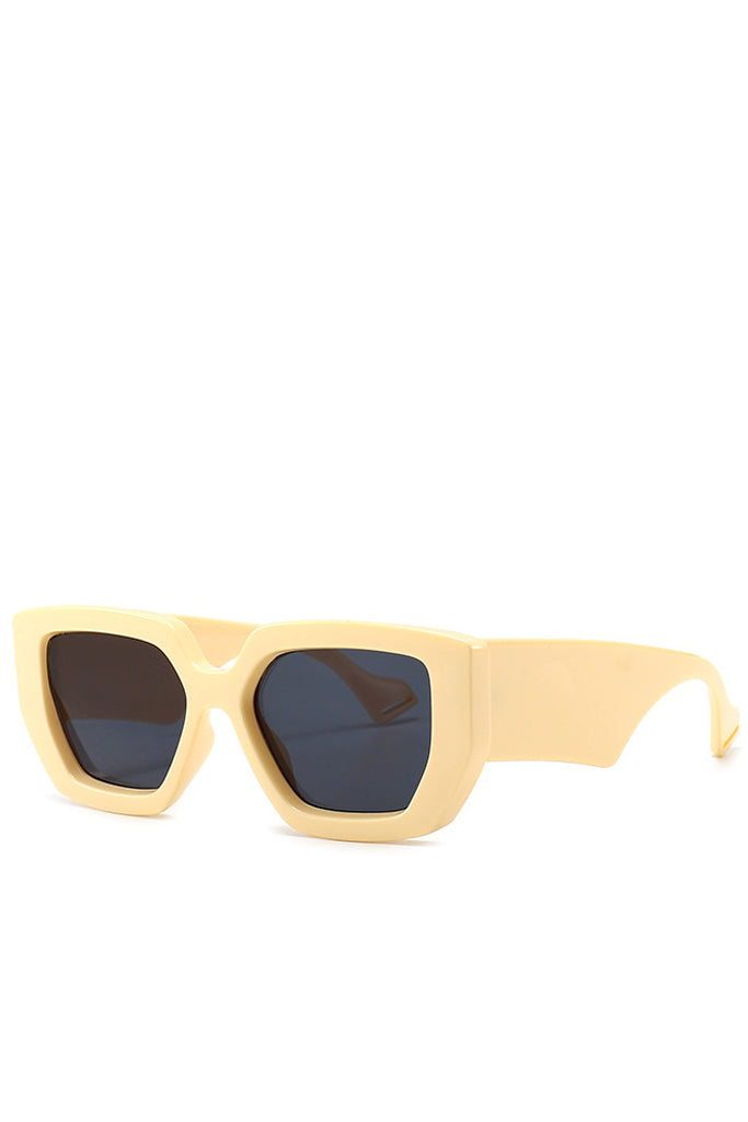 Amberta beige vierkante mode-zonnebril