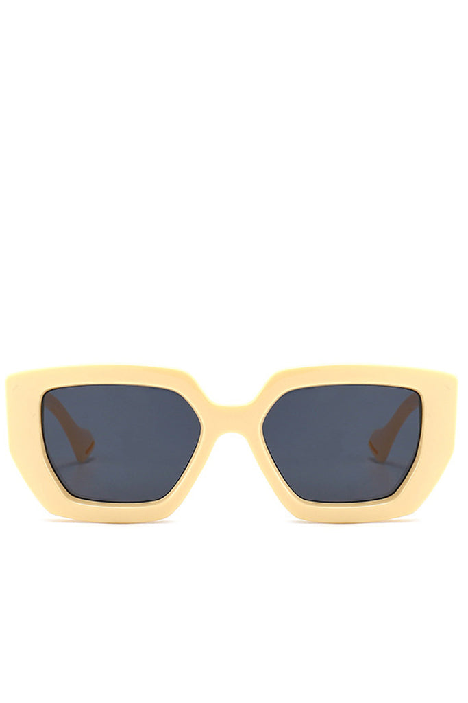 Amberta beige vierkante mode-zonnebril