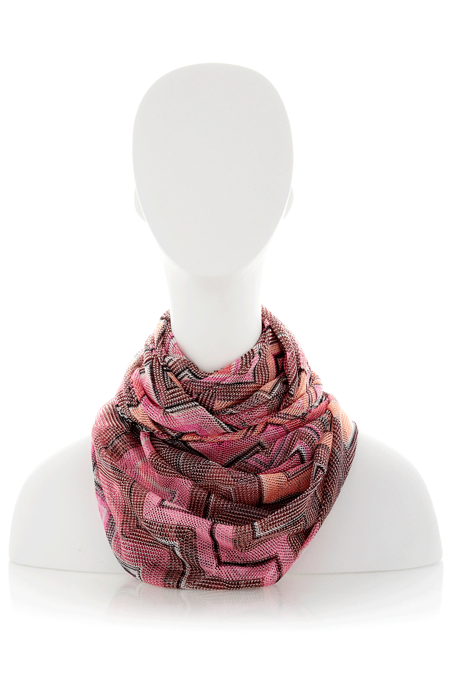 MISSONI ZIG ZAG roze gehaakte sjaal