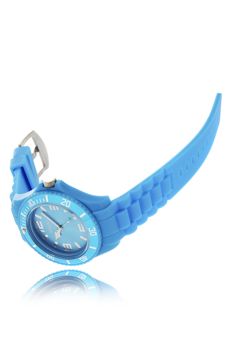 OOZOO FLUO BLAUW siliconen horloge