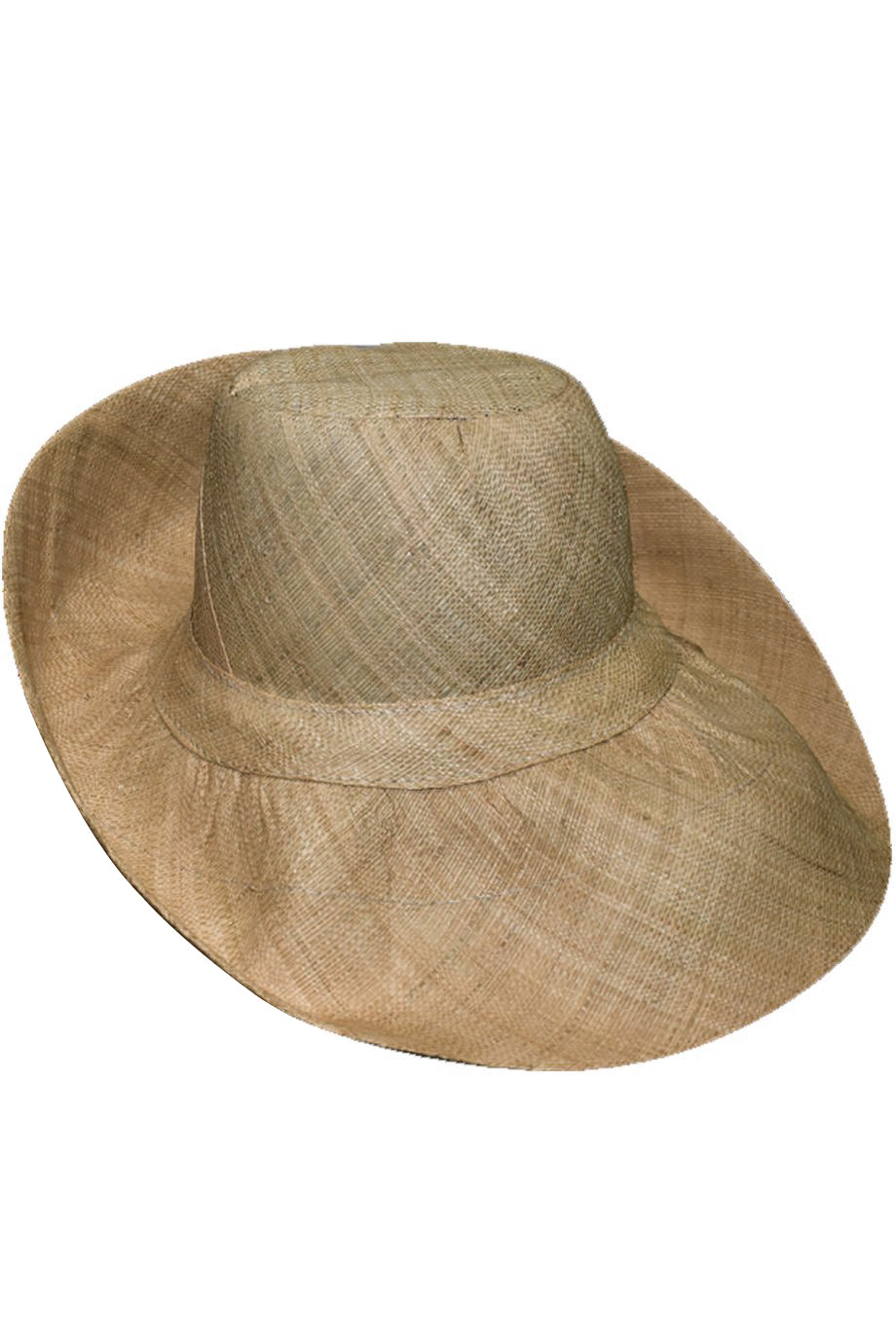 Kenzie Beige handgemaakte brede Madagascar hoed